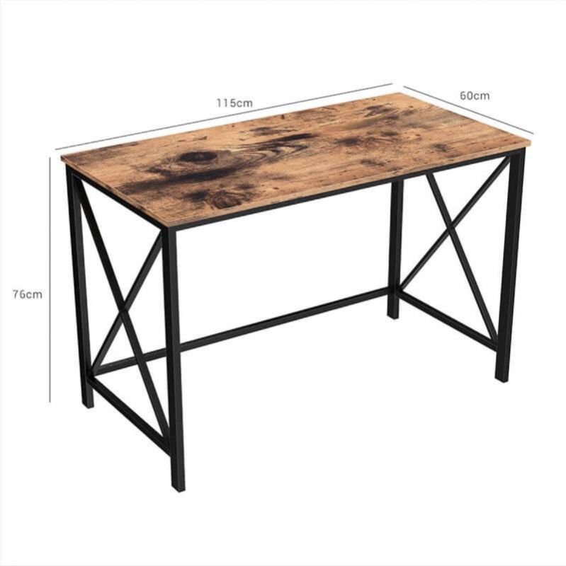Image 3 : Wooden Computer Desk with Industrial ...