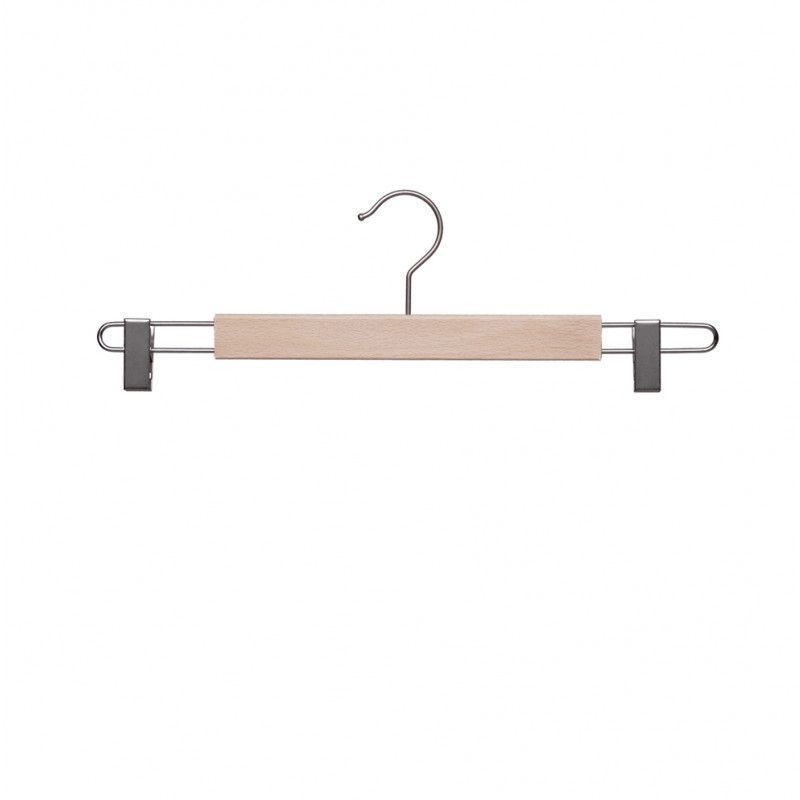 10 wooden hanger with clamps 42 cm : Cintres magasin