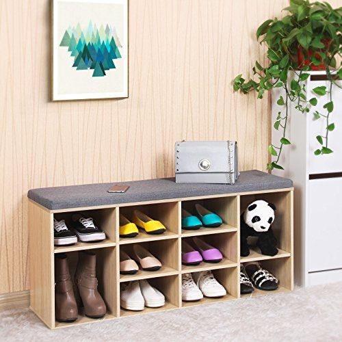 Wooden Shoe bench Storage : Mobilier bureau