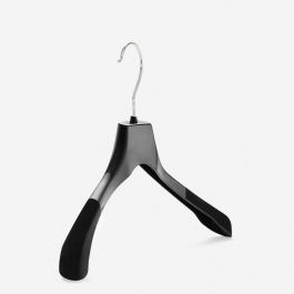 PERCHAS PARA TIENDAS - PERCHAS DE TERCIOPELO : Percha de plástico con terciopelo parcial 39 cm