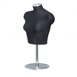 FEMALE MANNEQUIN BUST : 1/2 bust model woman in black elasthanne