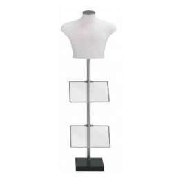 Busti e piedistalli 1/2 torso manichino uomo, con 2 piatti espositivi Bust shopping