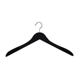 Wooden coat hangers 10 Black wooden hanger 44 covered with velvet Cintres magasin