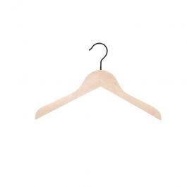 JUST ARRIVED : 10 children's hangers 36cm in natural wood, black hook