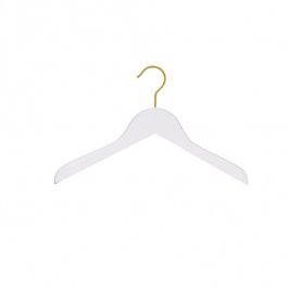 WHOLESALE HANGERS : 10 children's hangers 36cm in white wood gold hook