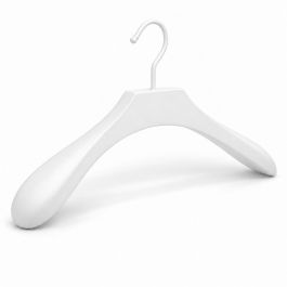 AGENCEMENT MAGASIN : 10 cintres pour veste en bois blanc 44 cm