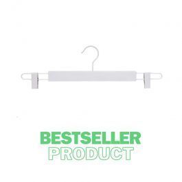 WHOLESALE HANGERS - WOODEN COAT HANGERS : 10 hanger wood white clamps 42 cm