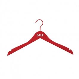 WHOLESALE HANGERS - WOODEN COAT HANGERS : 10 hangers for store sales red color