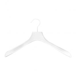 WHOLESALE HANGERS - COAT HANGERS FOR JACKETS : 10 hangers jacket white wood 42cm
