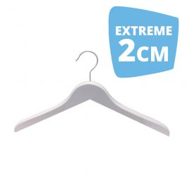 WHOLESALE HANGERS - WOODEN COAT HANGERS : 10 white wooden hangers 44cm extreme 2 cm