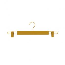 Wooden coat hangers 10 Wooden hangers with clips, gold finish 42 cm. Portants shopping
