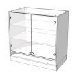 Image 2 : Comptoir noir brillant avec vitrine ...