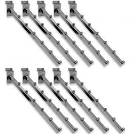 Accessori per pareti attrezzate negozi 10X Bracci a stelo angolari cromati per pareti a lamell Mobilier shopping