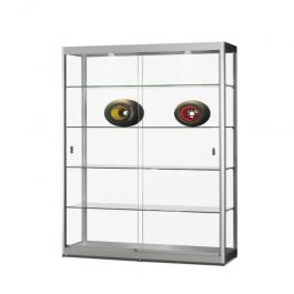 RETAIL DISPLAY CABINET - SHOWCASES WITH LIGHTING : 120 cm silver column window