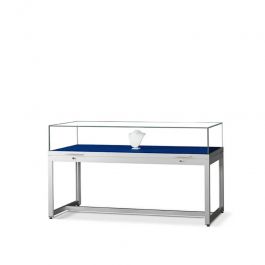 RETAIL DISPLAY CABINET - EXHIBITION DISPLAY CABINET : 150 cm silver exhibition window with glass bell