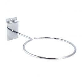 RETAIL DISPLAY FURNITURE - ACCESSORIES FOR SLATWALLS : 15cm chrome-plated ring for grooved panels