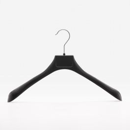 Plastic hangers Tailored female bust black fabric with wooden base Bust shopping