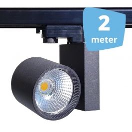 Spots sur rail Led 2 x Projecteurs led 30 W sur rail triphasé Spirit noir Spots