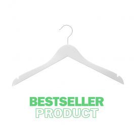 CINTRES PROFESSIONNELS - CINTRES CHEMISES : 25 cintres en bois boutique blanc 44 cm