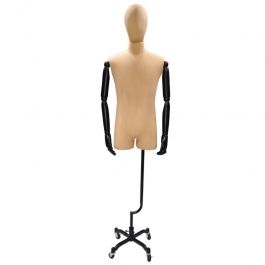 BUSTE MANNEQUIN HOMME : 3/4 buste mannequins homme vintage beige