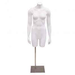 FEMALE MANNEQUIN BUST - TORSOS MANNEQUIN : 3/4 female bust with arms white finish and base