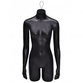 BUSTE MANNEQUIN FEMME : 3/4 torso mannequin femme noir