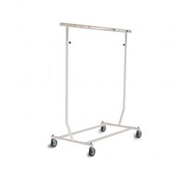 CLOTHES RAILS - HANGING RAILS WITH WHEELS : 4-wheel folding chrome rolling rack