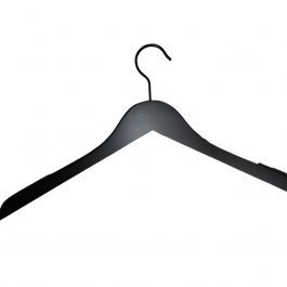 Wooden coat hangers 47 cm black hanger with non-slip finish x10 Cintres magasin