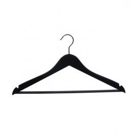 Promotions cintres en bois 50 Cintres en bois noir avec barre 44cm Cintres magasin