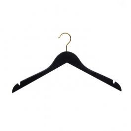Promozione Grucce in legno 50 Grucce di legno nero 44 cm gancio d'oro Cintres magasin