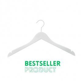 JUST ARRIVED : 50 hangers white wood for stores 44 cm