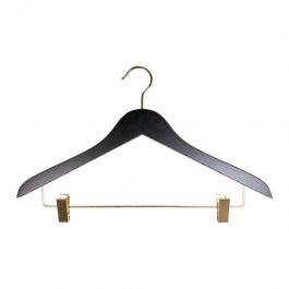 NEUHEIT : 50 schwarz kleiderbugel 44 cm mit golden clips