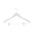 Image 0 : 50 Wooden hangers with clips ...