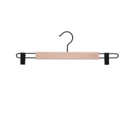 Wooden coat hangers 50 wooden hanger with black clamps 42 cm Cintres magasin