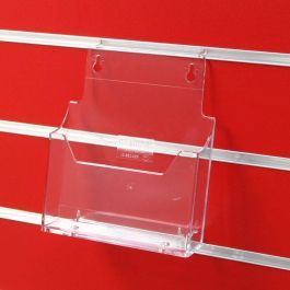 RETAIL DISPLAY FURNITURE - ACCESSORIES FOR SLATWALLS : A5 brochure holder on grooved panels