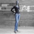 Image 2 : Mannequin window grey woman with ...