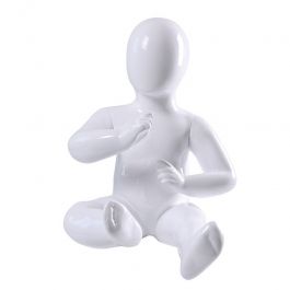 CHILD MANNEQUINS - ABSTRACT MANNEQUIN : Baby mannequin seated white color