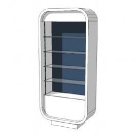 Banconi curvo Bancone in legno bianco di negozio 305 cm Comptoirs shopping