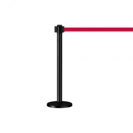 CASH REGISTER & SECURITY PRODUCTS - ROPE BARRIER SYSTEMS : Barrier post with retractable red ribbon