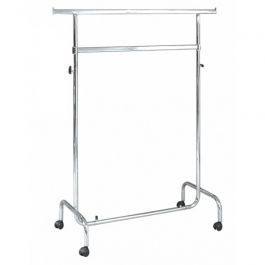 CLOTHES RAILS - HANGING RAILS WITH WHEELS : Basic clothing rails with wheels 100-170cm