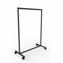 CLOTHES RAILS : Black clothing rails with wheels 100 cm wide 145cm high