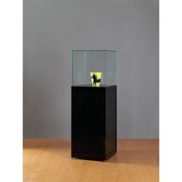 Standing display cabinet Black exhibition window with tempered glass bell Mobilier shopping