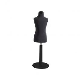 CHILD MANNEQUIN BUST : Black fabric kid bust 3-4 years old