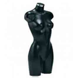 FEMALE MANNEQUIN BUST : Black female torso in polypropylene