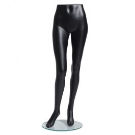 ACCESSORIES FOR MANNEQUINS - LEG MANNEQUINS : Black finish female legs with round base