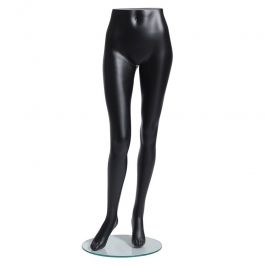 WINDOW MANNEQUINS : Black finish female legs with round base