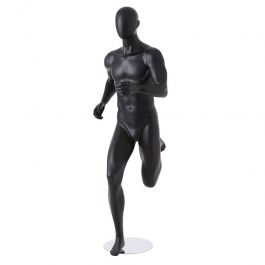 MALE MANNEQUINS : Black finish running male mannequin