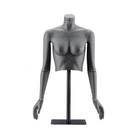 FEMALE MANNEQUIN BUST - BUST : Black flexible female bust