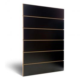 Slatwall and fittings Black grooved panel 20 cm Mobilier shopping