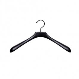 Wooden coat hangers 10 Black hanger for jacket 42 cm slim Cintres magasin